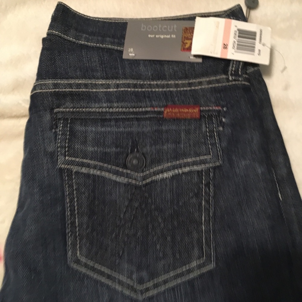 Dark Blue Bootcut Denim Jeans - Women's